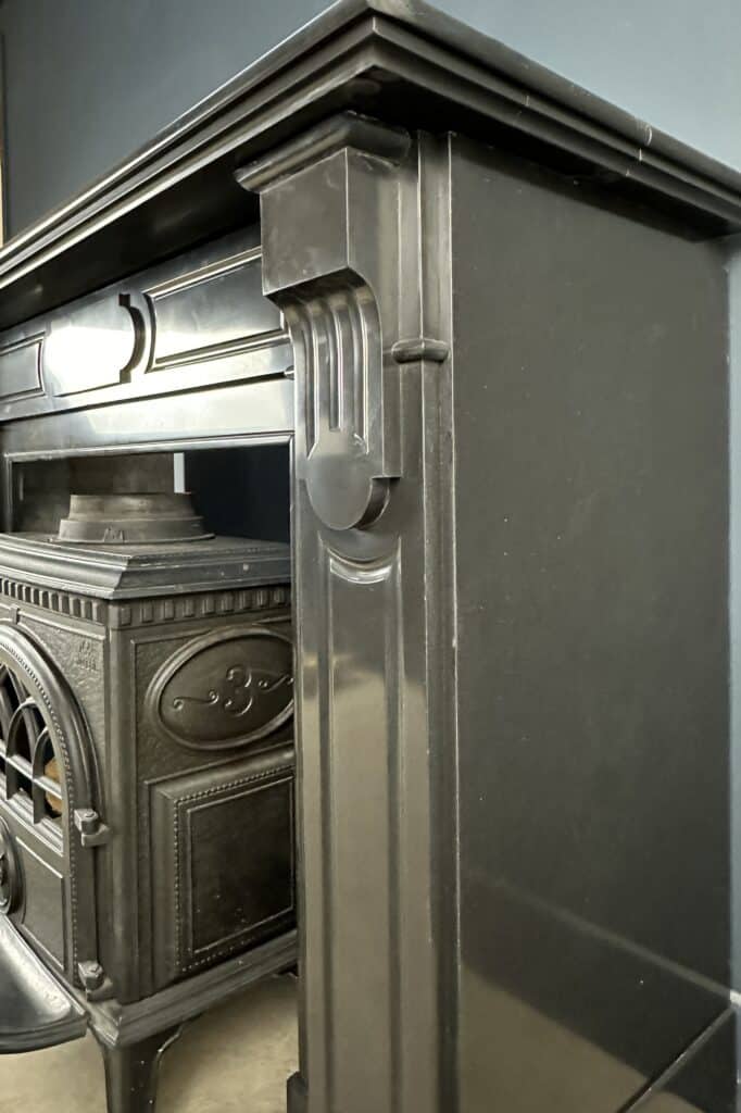 Beautiful Antique Black Marble Fireplace ( Also available as a set)