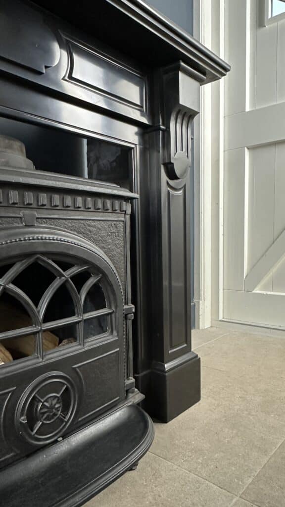 Beautiful Antique Black Marble Fireplace ( Also available as a set)