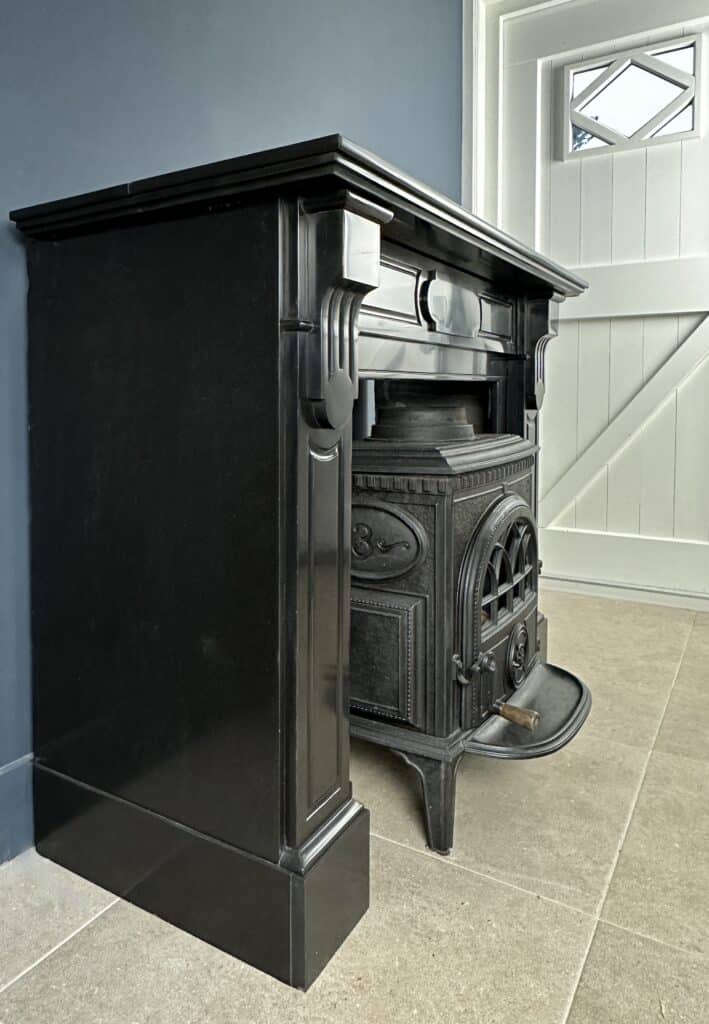 Beautiful Antique Black Marble Fireplace ( Also available as a set)