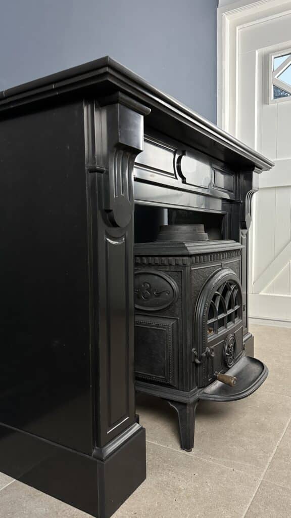 Beautiful Antique Black Marble Fireplace ( Also available as a set)