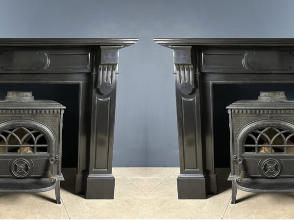 Set of two antique orbital fireplaces.