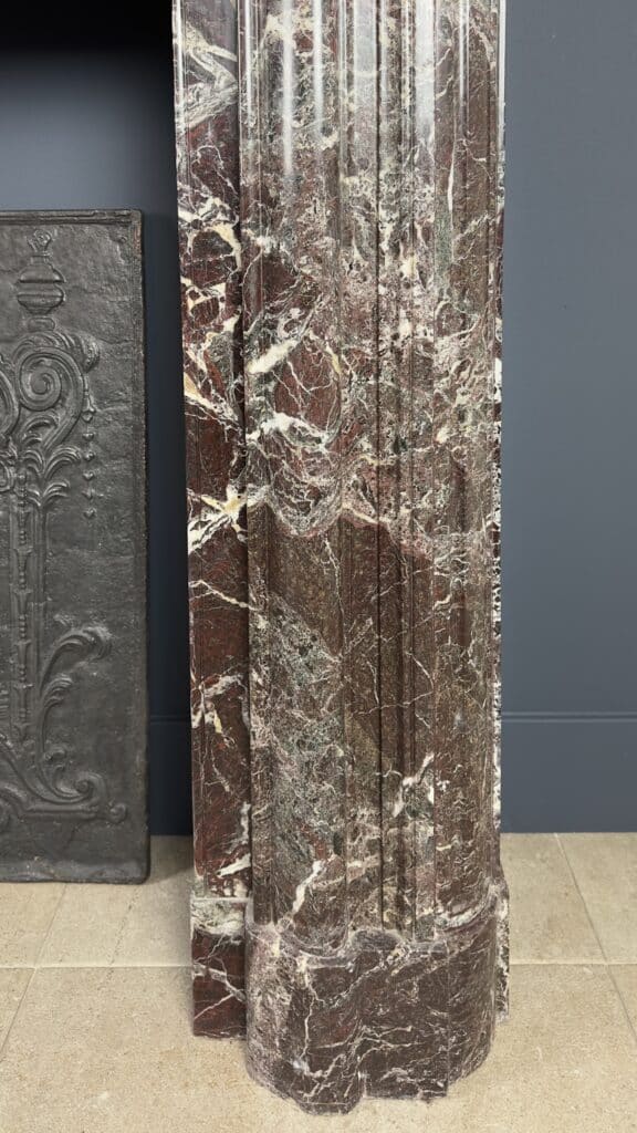 Neoclassical Red Marble Antique Front Fireplace