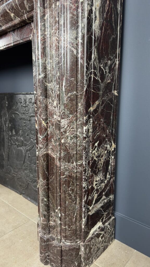 Neoclassical Red Marble Antique Front Fireplace
