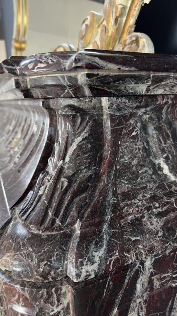 Neoclassical Red Marble Antique Front Fireplace
