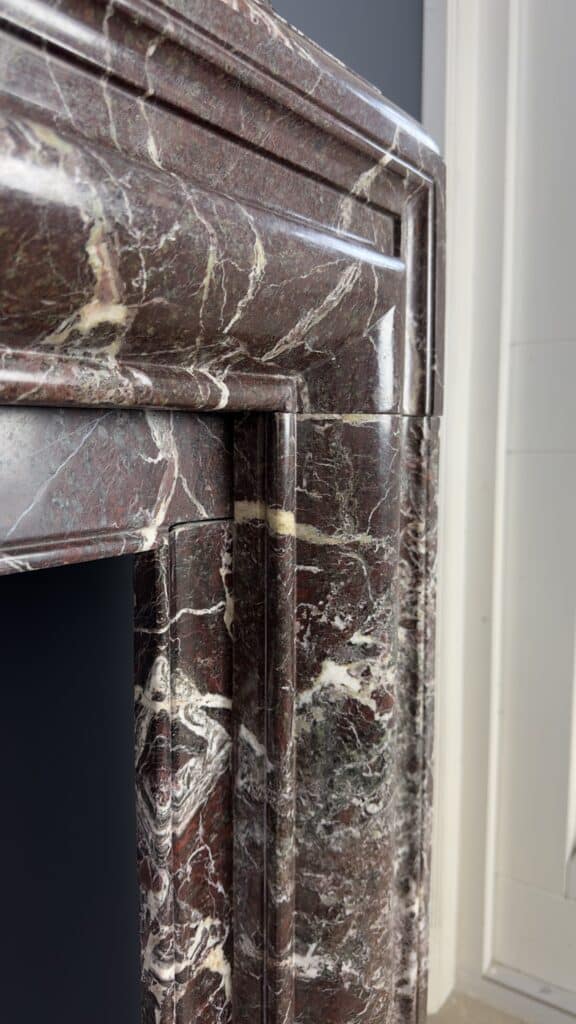 Neoclassical Red Marble Antique Front Fireplace