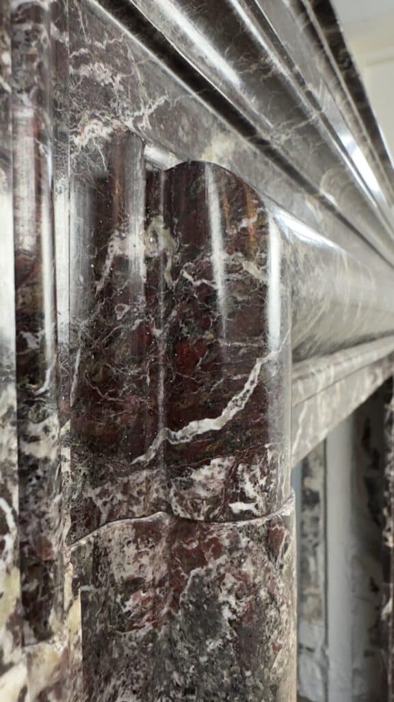 Neoclassical Red Marble Antique Front Fireplace