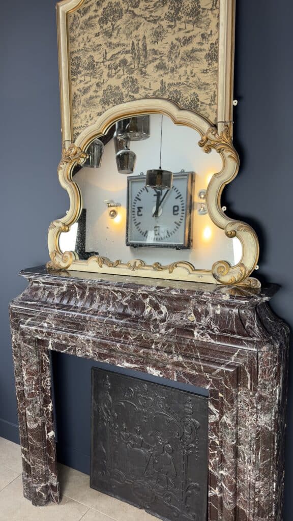 Neoclassical Red Marble Antique Front Fireplace