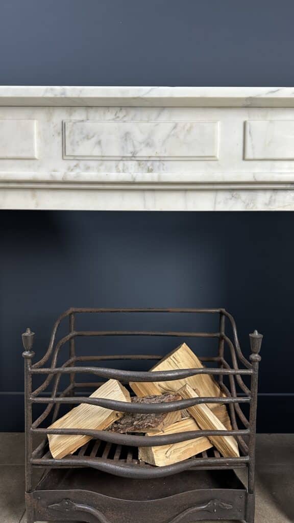 Antique White Circular Fireplace in Beautiful White Carrara Marble