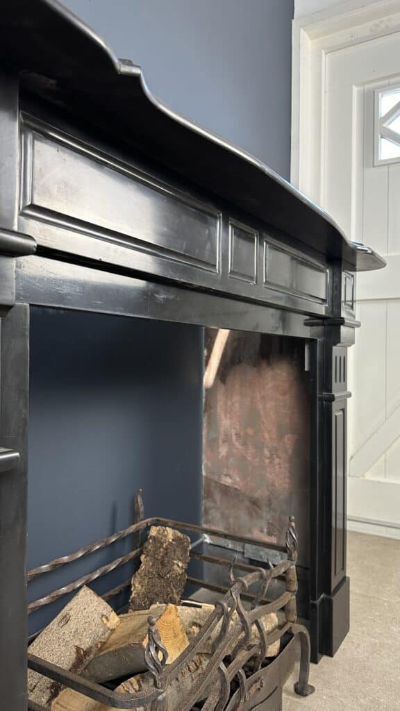 Set of Two Antique Black Marble Circular Fireplaces, Empire Style (Noir de Mazy)
