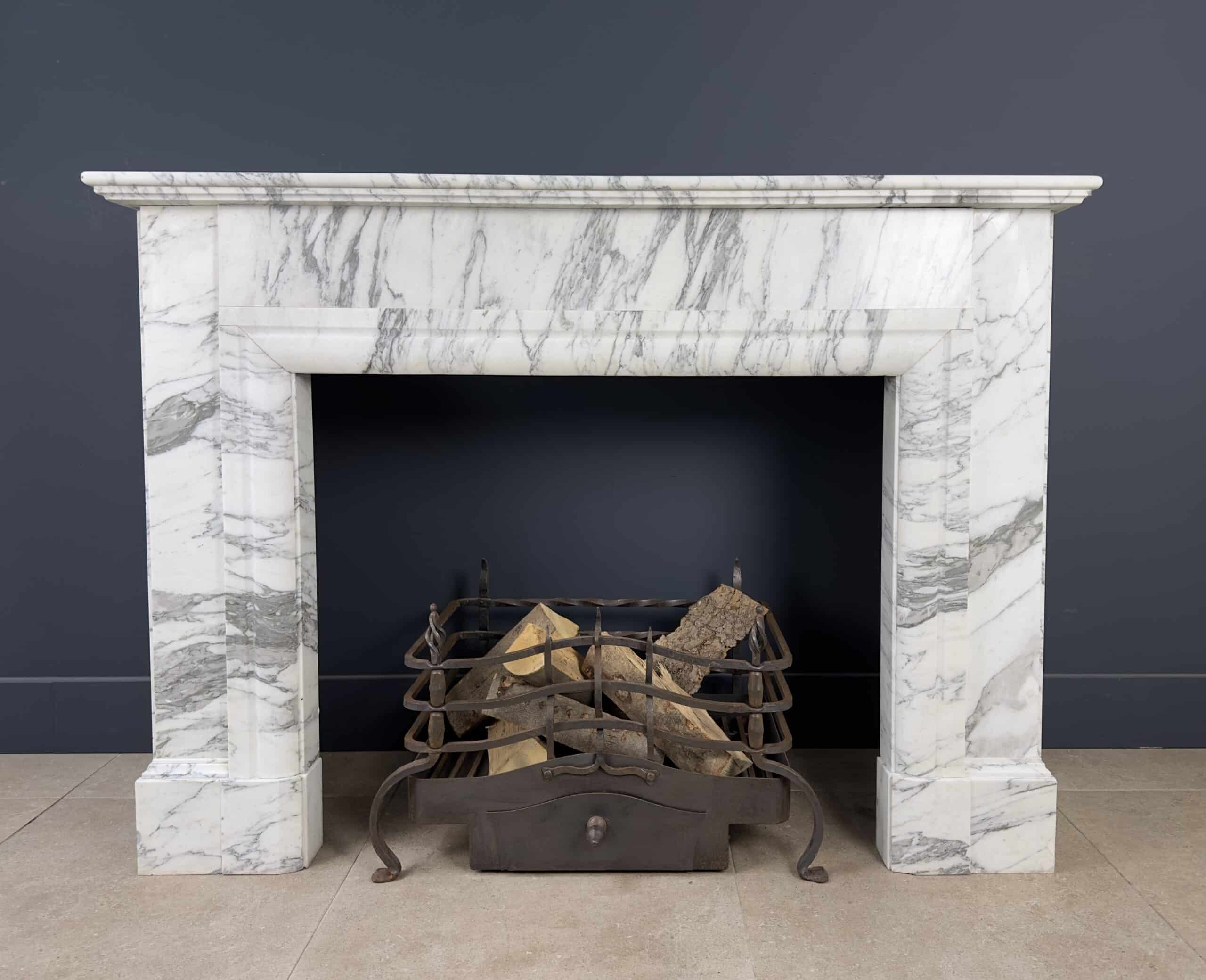 Unique French Louis XVI Fireplace from the Opera Garnier Paris in Carrara Marble