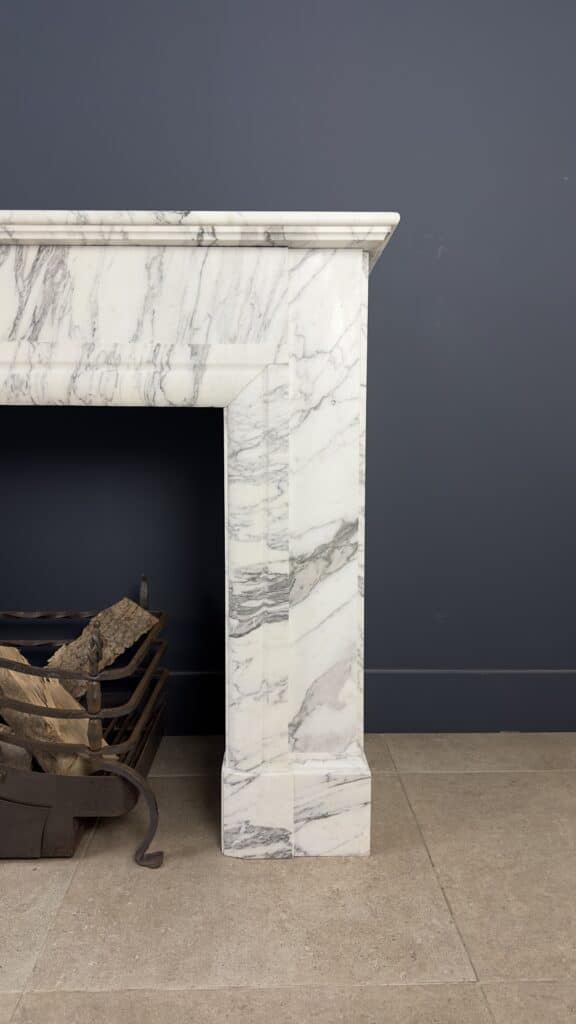 Unique French Louis XVI Fireplace from the Opera Garnier Paris in Carrara Marble