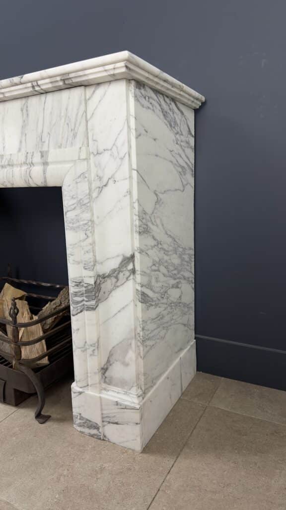 Unique French Louis XVI Fireplace from the Opera Garnier Paris in Carrara Marble