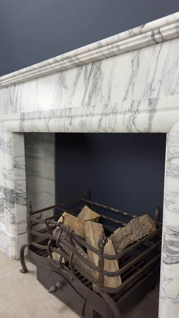 Unique French Louis XVI Fireplace from the Opera Garnier Paris in Carrara Marble