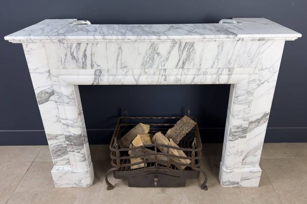 Unique French Louis XVI Fireplace from the Opera Garnier Paris in Carrara Marble