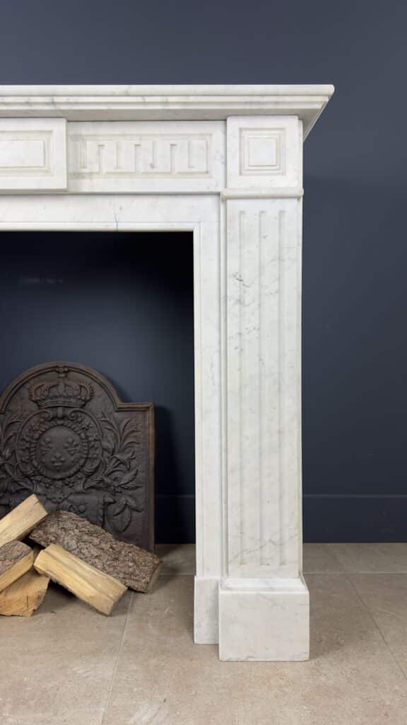 Antique White Circular Fireplace Empire