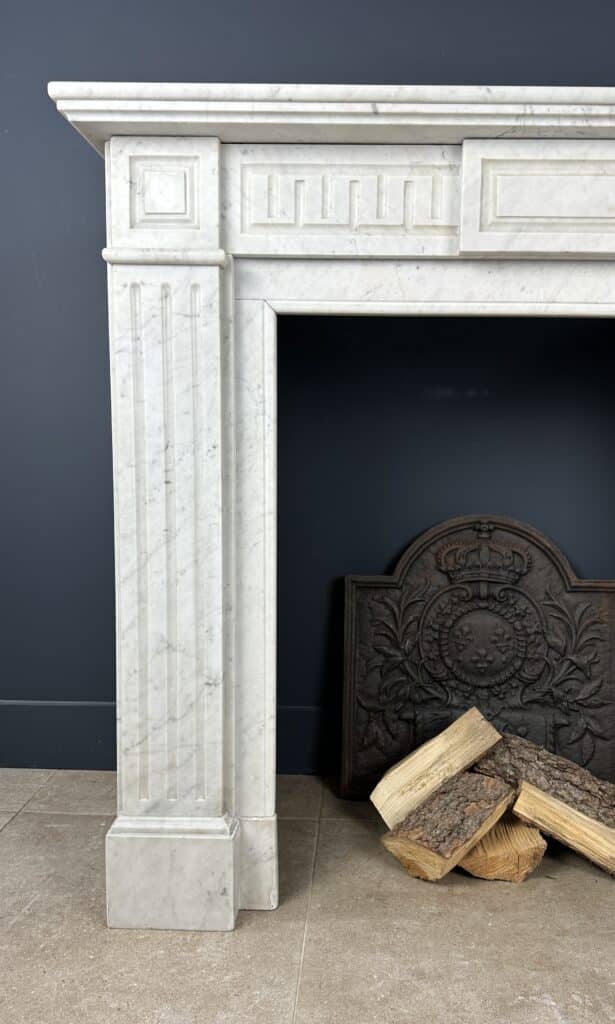 Antique White Circular Fireplace Empire