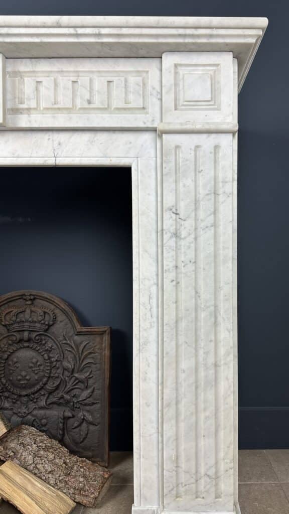 Antique White Circular Fireplace Empire