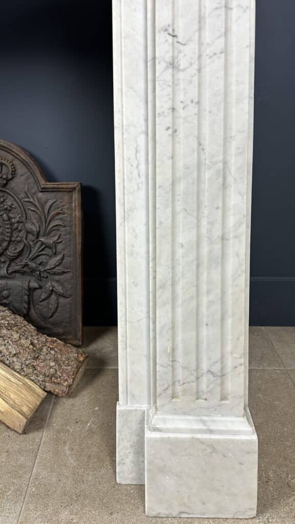 Antique White Circular Fireplace Empire