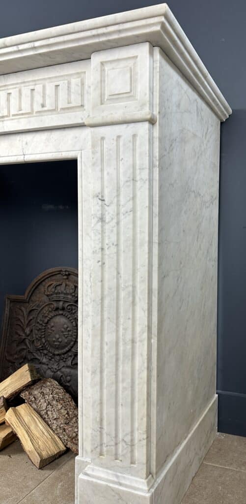 Antique White Circular Fireplace Empire