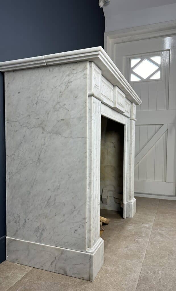 Antique White Circular Fireplace Empire