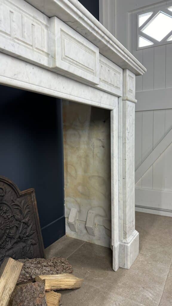 Antique White Circular Fireplace Empire