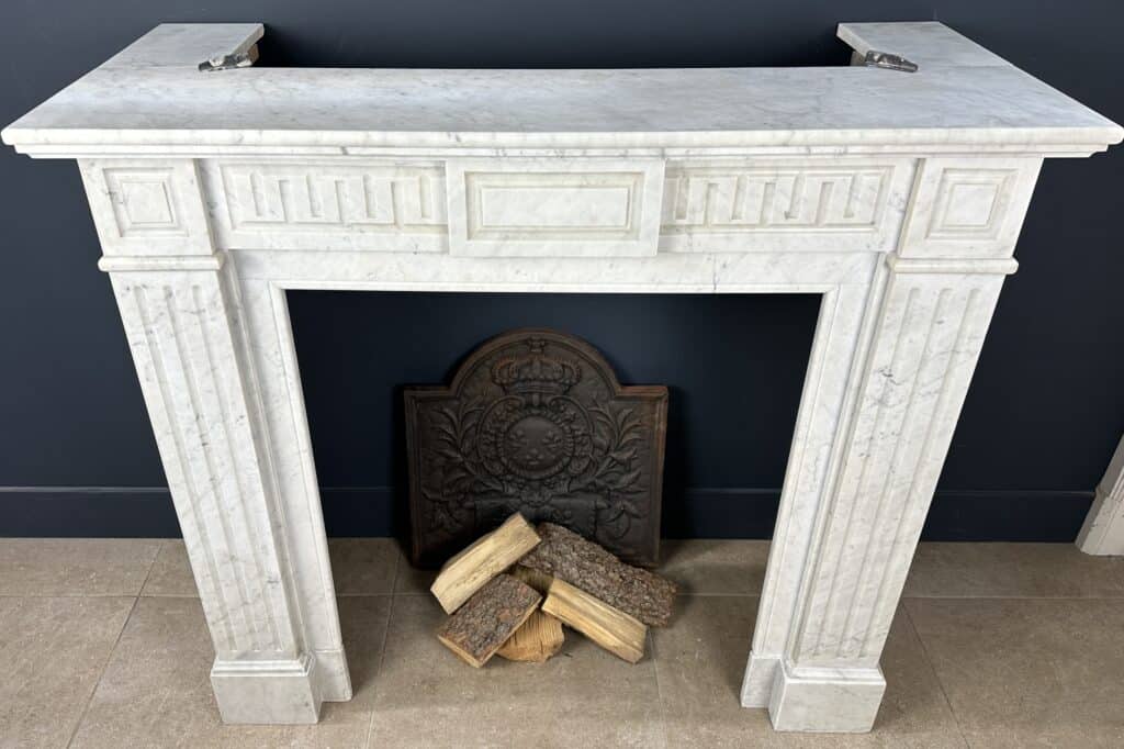 Antique White Circular Fireplace Empire