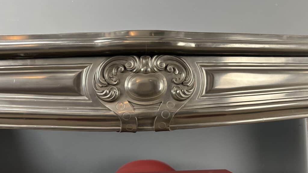 Magnificent Wide Louis XV Antique Circular Fireplace in Black Marble