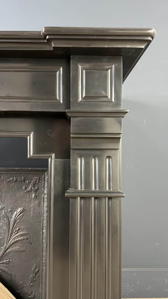 Stately Black Marble Antique Circular Fireplace