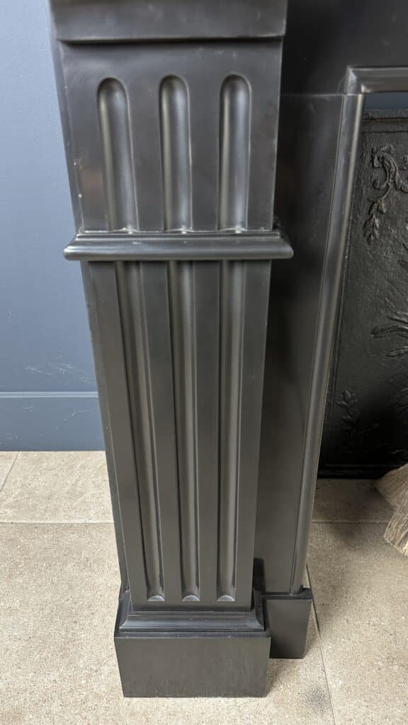 Stately Black Marble Antique Circular Fireplace