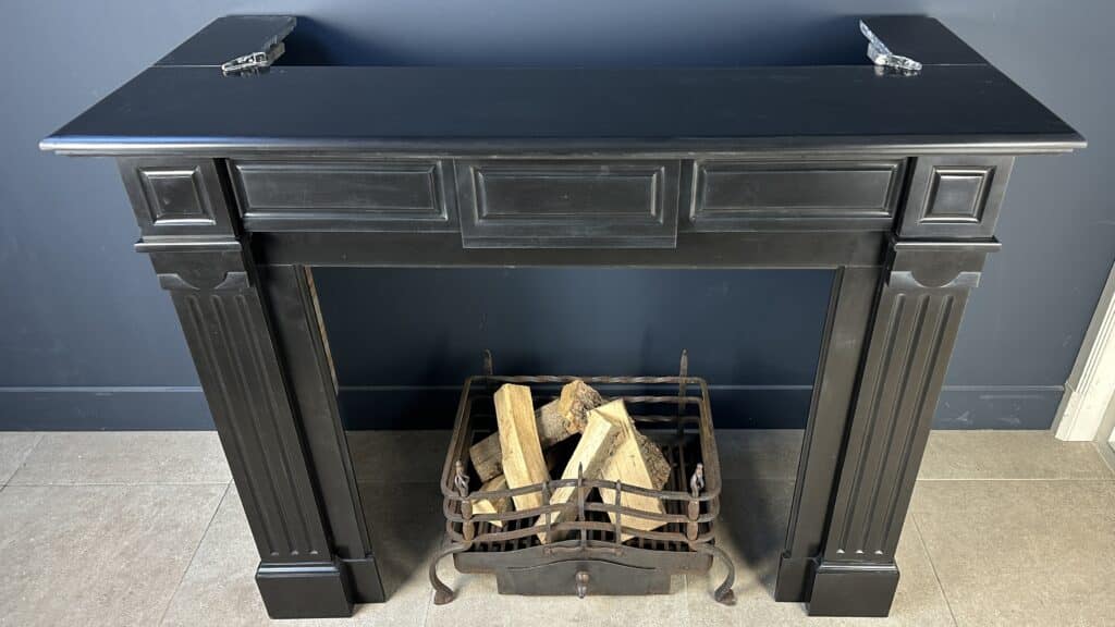 Beautiful Deep Black Antique Circular Fireplace