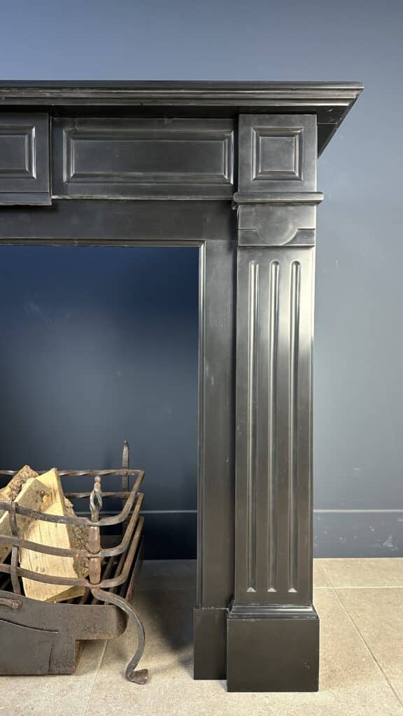 Beautiful Deep Black Antique Circular Fireplace