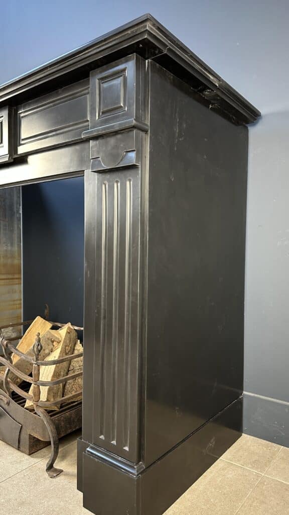 Beautiful Deep Black Antique Circular Fireplace