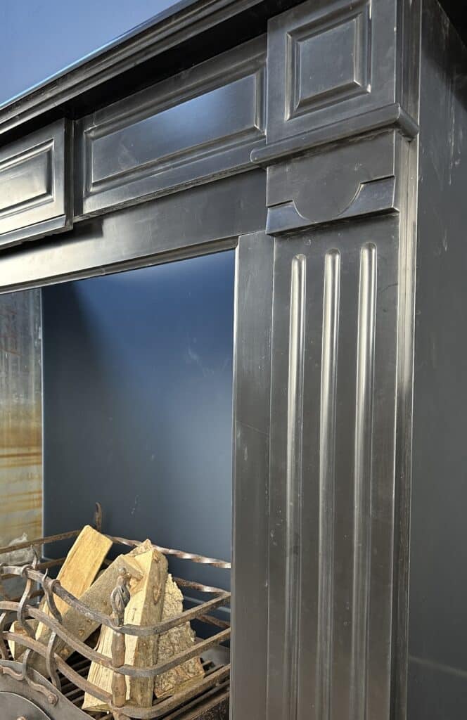 Beautiful Deep Black Antique Circular Fireplace