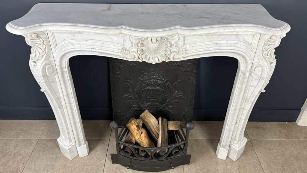 Unique Richly Detailed Antique Shell Fireplace