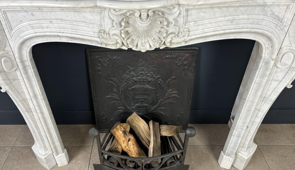 Unique Richly Detailed Antique Shell Fireplace