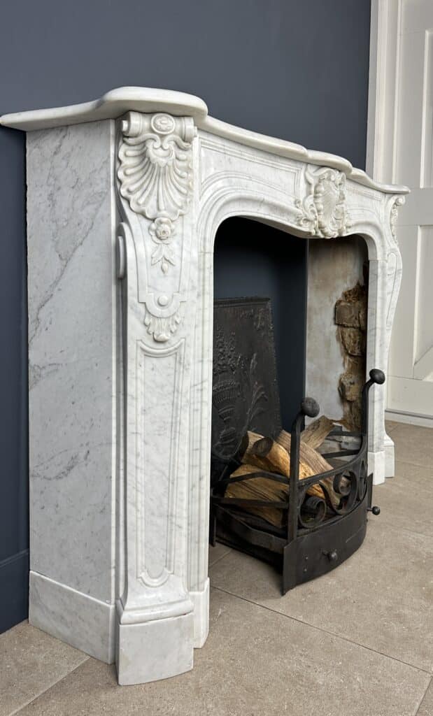 Unique Richly Detailed Antique Shell Fireplace