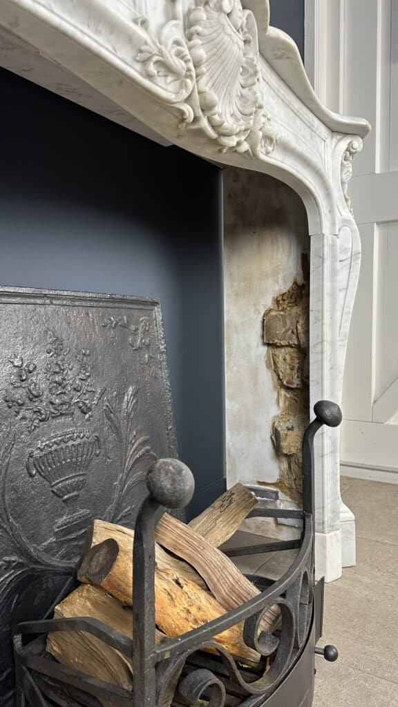 Unique Richly Detailed Antique Shell Fireplace