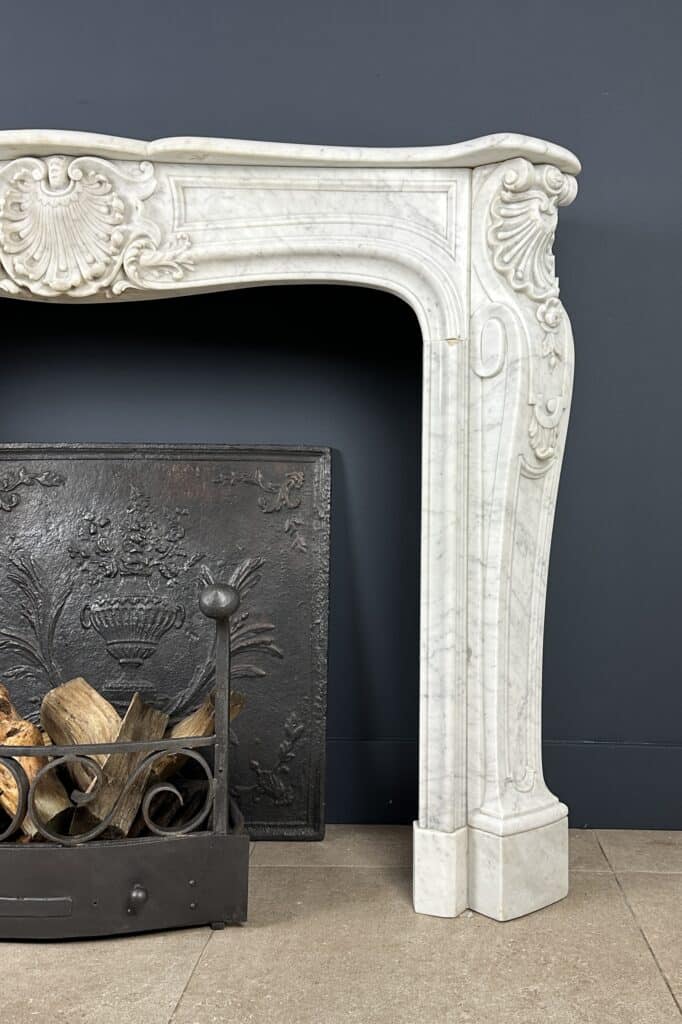 Unique Richly Detailed Antique Shell Fireplace