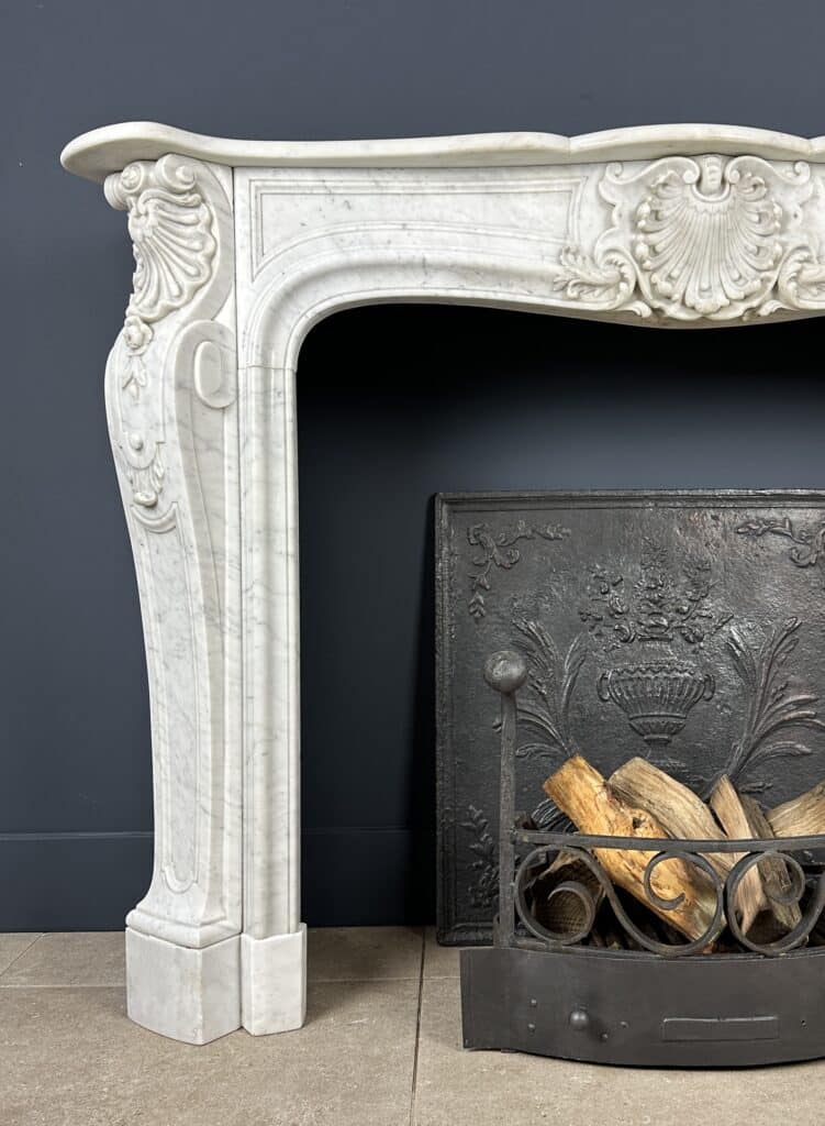 Unique Richly Detailed Antique Shell Fireplace