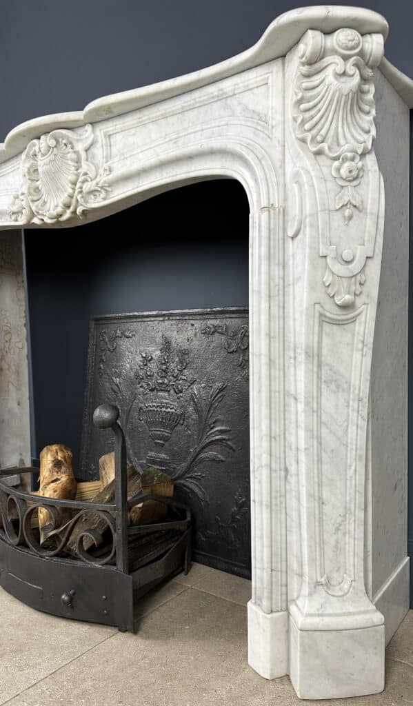 Unique Richly Detailed Antique Shell Fireplace