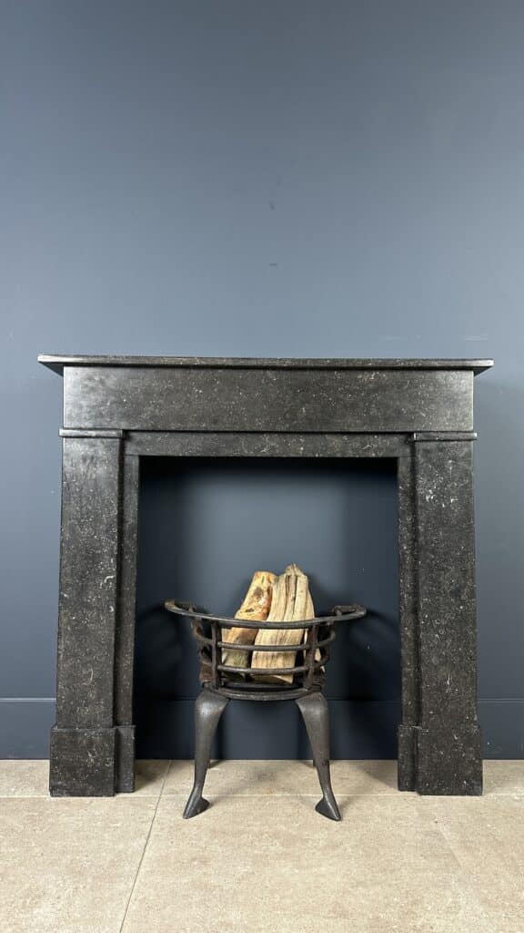 French Chic Antique Front Fireplace in White Carrara Marble