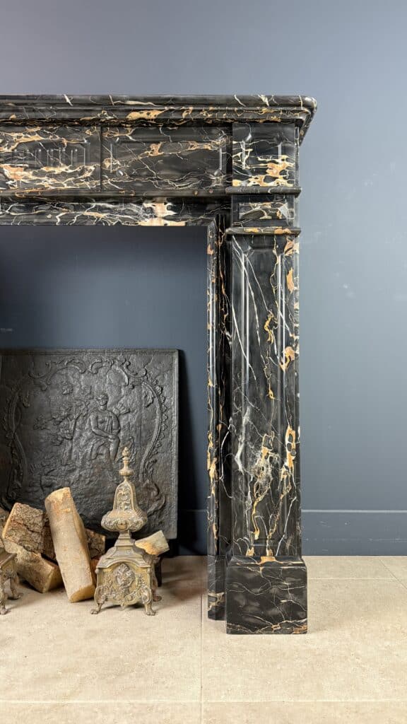 Exclusive Antique Fireplace in Portoro Marble