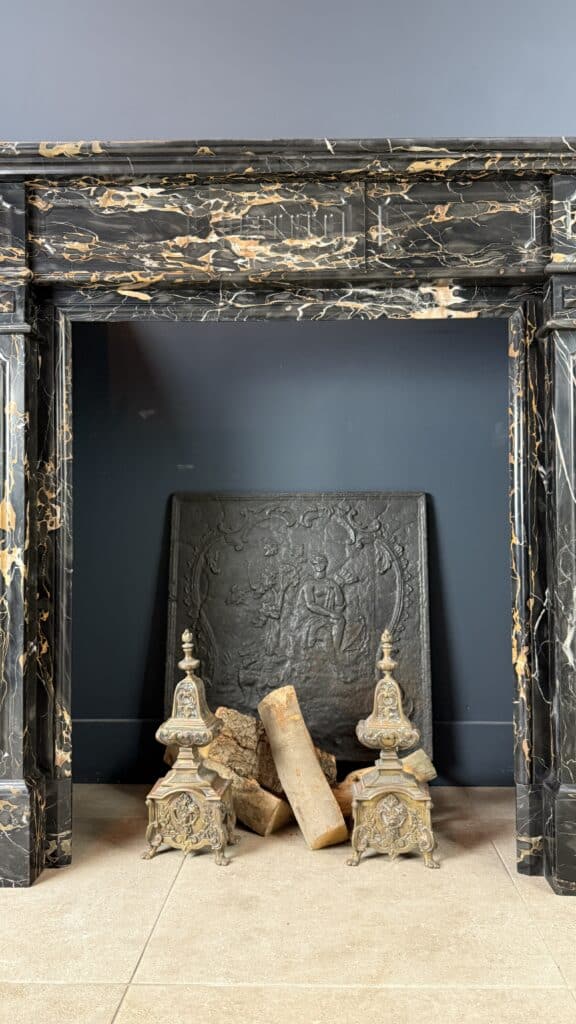 Exclusive Antique Fireplace in Portoro Marble