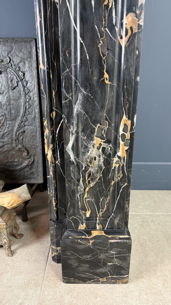 Exclusive Antique Fireplace in Portoro Marble