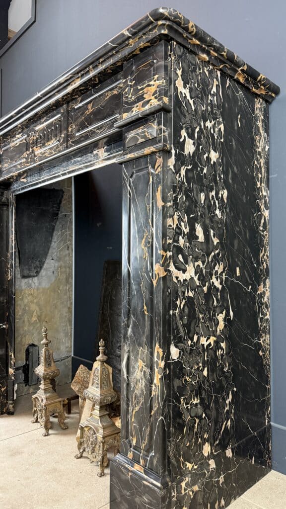 Exclusive Antique Fireplace in Portoro Marble