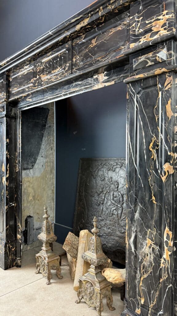 Exclusive Antique Fireplace in Portoro Marble