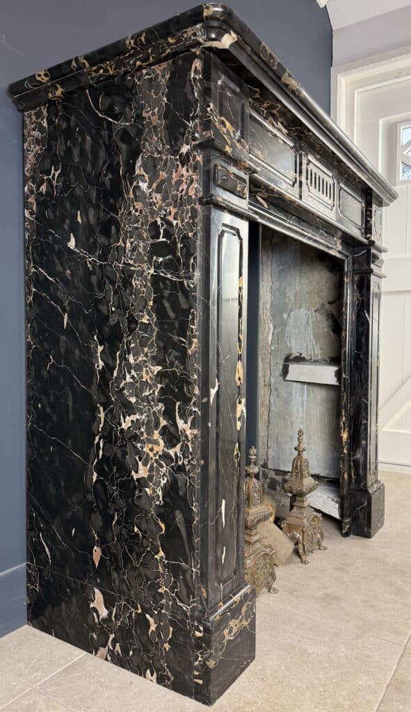Exclusive Antique Fireplace in Portoro Marble