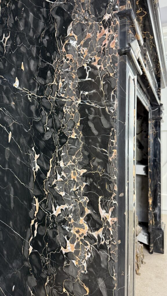 Exclusive Antique Fireplace in Portoro Marble