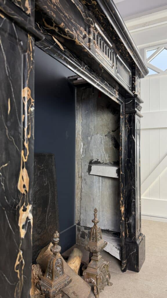 Exclusive Antique Fireplace in Portoro Marble