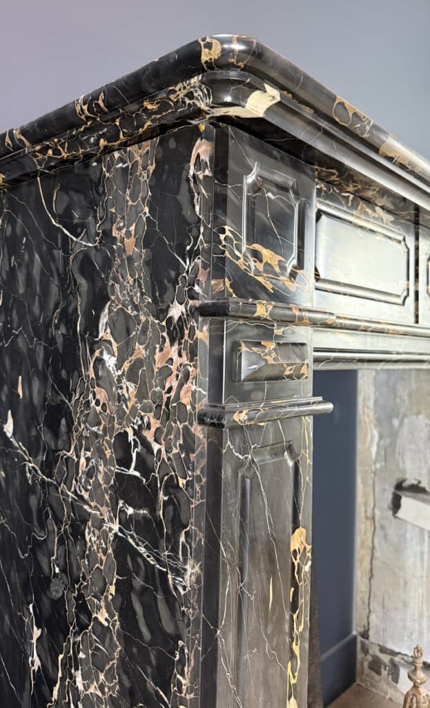 Exclusive Antique Fireplace in Portoro Marble